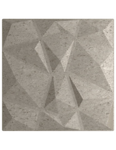 Pannelli Murali 48 pz Grigio Cemento 50x50cm XPS 12 m² Diamante