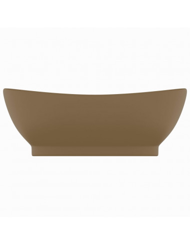 Lavandino con Troppopieno Ovale Crema Opaco 58,5x39cm Ceramica