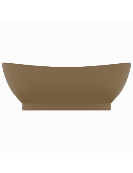 Lavandino con Troppopieno Ovale Crema Opaco 58,5x39cm Ceramica