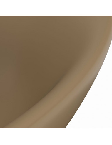 Lavandino con Troppopieno Ovale Crema Opaco 58,5x39cm Ceramica