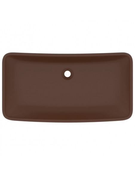 Lavabo Lusso Rettangolare Marrone Scuro Opaco 71x38 cm Ceramica