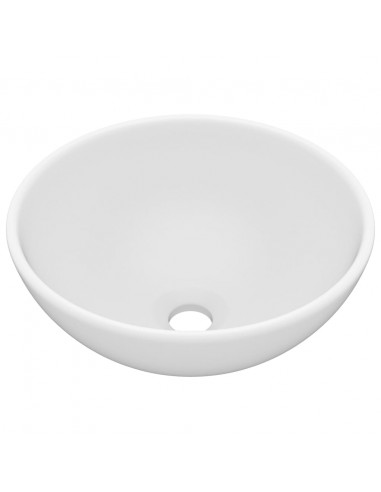 Lavandino Lusso Rotondo Bianco Opaco 32,5x14 cm in Ceramica