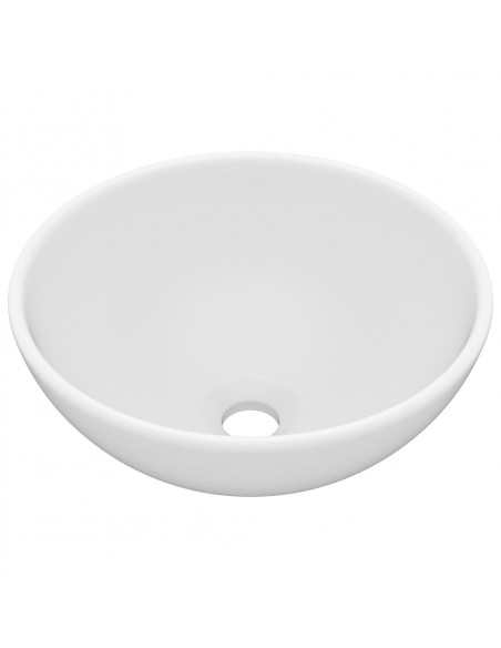 Lavandino Lusso Rotondo Bianco Opaco 32,5x14 cm in Ceramica