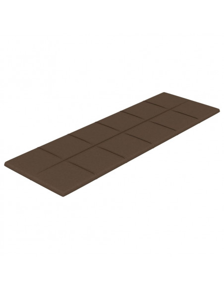 Pannelli Murali 12 pz Marroni 90x30 cm in Tessuto 3,24 m²