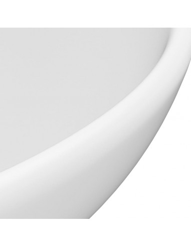 Lavandino Lusso Rotondo Bianco Opaco 32,5x14 cm in Ceramica
