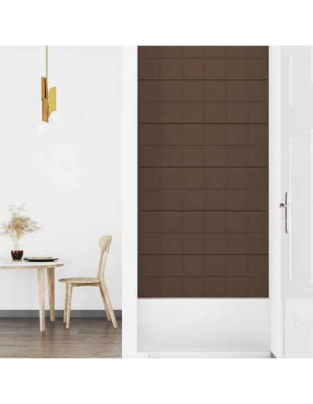 Pannelli Murali 12 pz Marroni 90x30 cm in Tessuto 3,24 m²