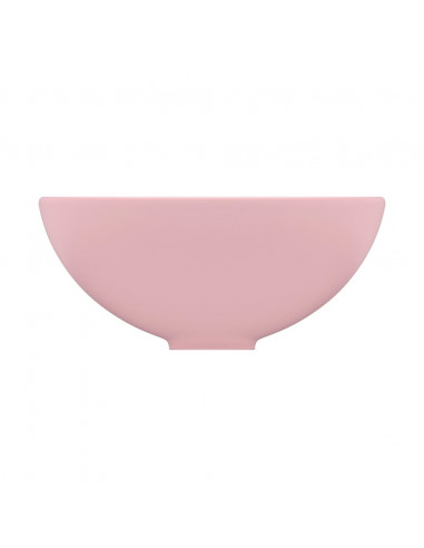 Lavandino Lusso Rotondo Rosa Opaco 32,5x14 cm in Ceramica
