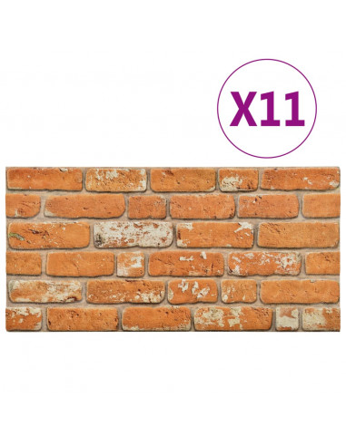 Pannelli Murali 3D con Design Mattoni Marrone Chiaro 11 pz EPS