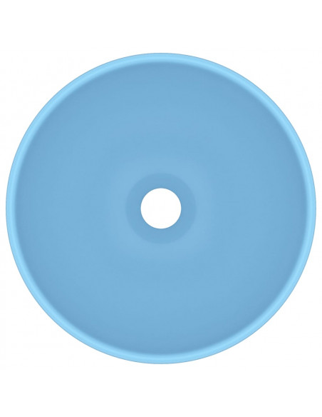Lavandino Lusso Rotondo Azzurro Opaco 32,5x14 cm in Ceramica