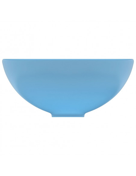 Lavandino Lusso Rotondo Azzurro Opaco 32,5x14 cm in Ceramica