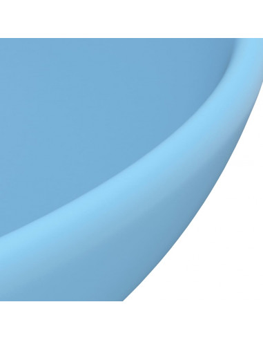 Lavandino Lusso Rotondo Azzurro Opaco 32,5x14 cm in Ceramica