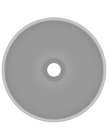 Lavandino Lusso Rotondo Grigio Chiaro Opaco 32,5x14 cm Ceramica