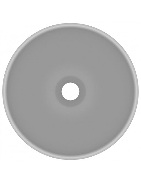 Lavandino Lusso Rotondo Grigio Chiaro Opaco 32,5x14 cm Ceramica