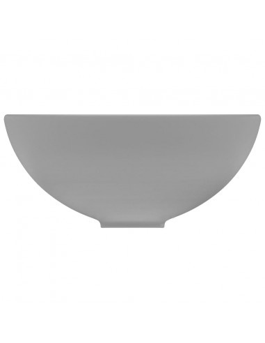 Lavandino Lusso Rotondo Grigio Chiaro Opaco 32,5x14 cm Ceramica