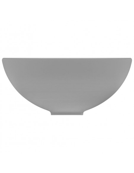 Lavandino Lusso Rotondo Grigio Chiaro Opaco 32,5x14 cm Ceramica