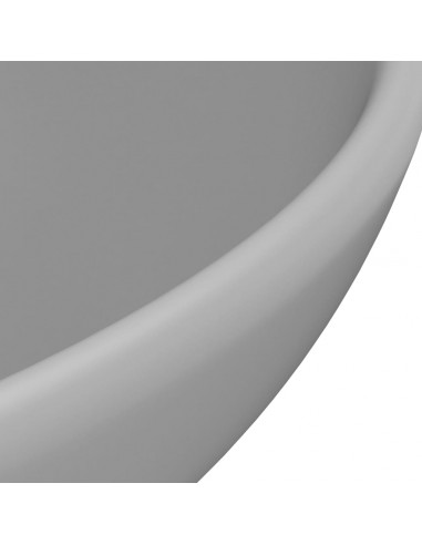 Lavandino Lusso Rotondo Grigio Chiaro Opaco 32,5x14 cm Ceramica