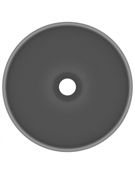 Lavandino Lusso Rotondo Grigio Scuro Opaco 32,5x14 cm Ceramica