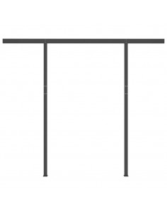 Tenda da Sole Retrattile Automatica con Pali 3x2,5m Blu/ Bianca 2