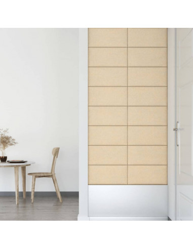 Pannelli Murali 12 pz Crema 60x30 cm in Tessuto 2,16 m²