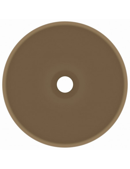 Lavandino Lusso Rotondo Crema Opaco 32,5x14 cm in Ceramica