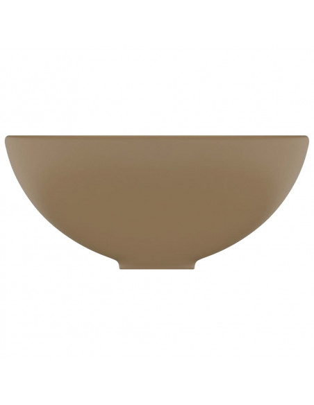 Lavandino Lusso Rotondo Crema Opaco 32,5x14 cm in Ceramica