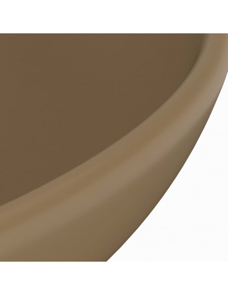 Lavandino Lusso Rotondo Crema Opaco 32,5x14 cm in Ceramica