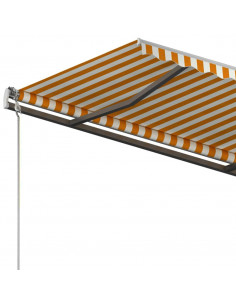 Tenda da Sole Retrattile Automatica Pali 3x2,5m Gialla Bianca 2