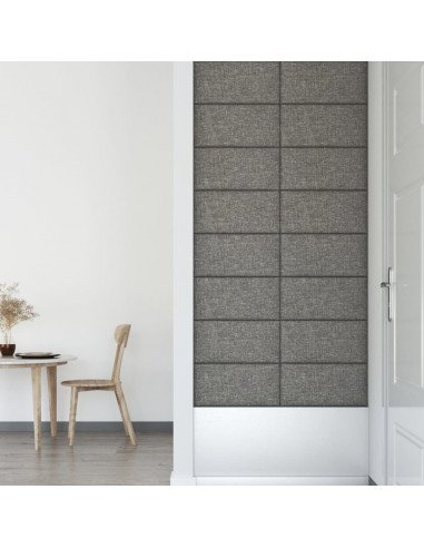 Pannelli Murali 12 pz Grigio Chiaro 60x30 cm in Tessuto 2,16 m²