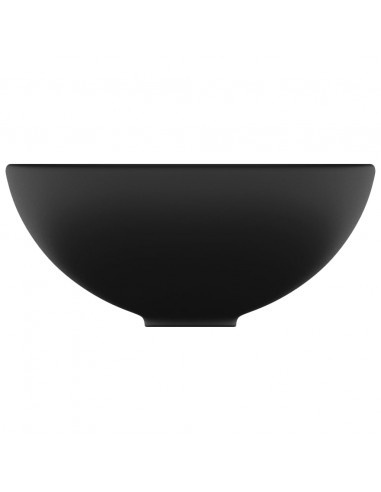 Lavandino Lusso Rotondo Nero Opaco 32,5x14 cm in Ceramica