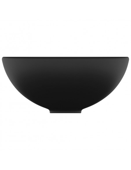 Lavandino Lusso Rotondo Nero Opaco 32,5x14 cm in Ceramica