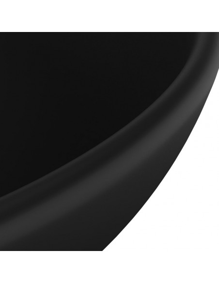 Lavandino Lusso Rotondo Nero Opaco 32,5x14 cm in Ceramica