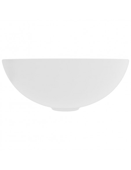 Lavandino da Bagno in Ceramica Bianco Opaco Rotondo