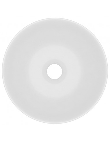 Lavandino da Bagno in Ceramica Bianco Opaco Rotondo