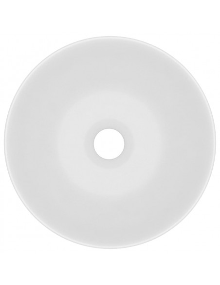 Lavandino da Bagno in Ceramica Bianco Opaco Rotondo