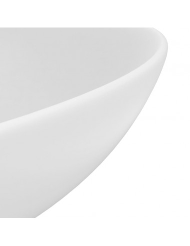 Lavandino da Bagno in Ceramica Bianco Opaco Rotondo