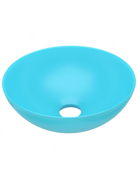 Lavandino da Bagno in Ceramica Verde Chiaro Rotondo