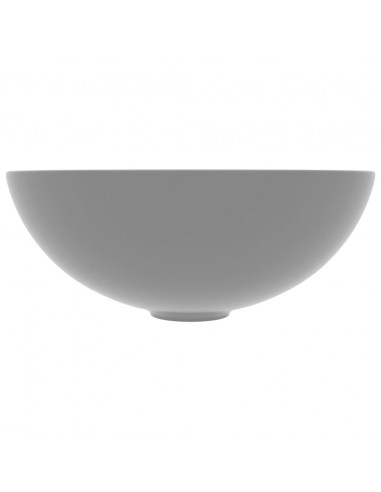 Lavandino da Bagno in Ceramica Grigio Chiaro Rotondo