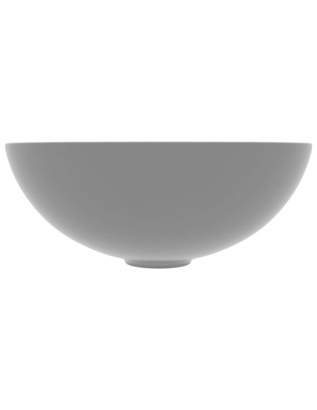 Lavandino da Bagno in Ceramica Grigio Chiaro Rotondo