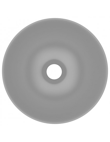 Lavandino da Bagno in Ceramica Grigio Chiaro Rotondo