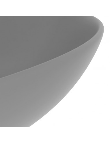 Lavandino da Bagno in Ceramica Grigio Chiaro Rotondo