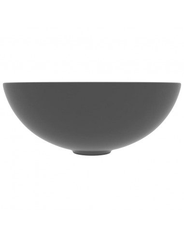 Lavandino da Bagno in Ceramica Grigio Scuro Rotondo