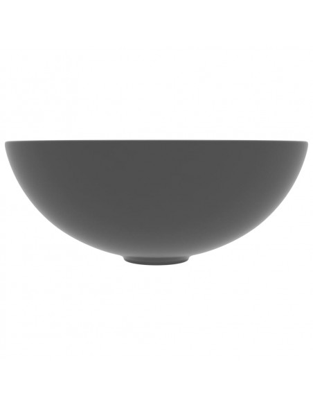 Lavandino da Bagno in Ceramica Grigio Scuro Rotondo