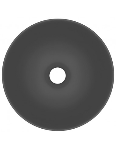Lavandino da Bagno in Ceramica Grigio Scuro Rotondo