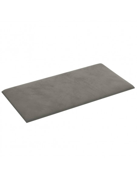 Pannelli Murali 12 pz Grigio Chiaro 60x30 cm in Velluto 2,16 m²