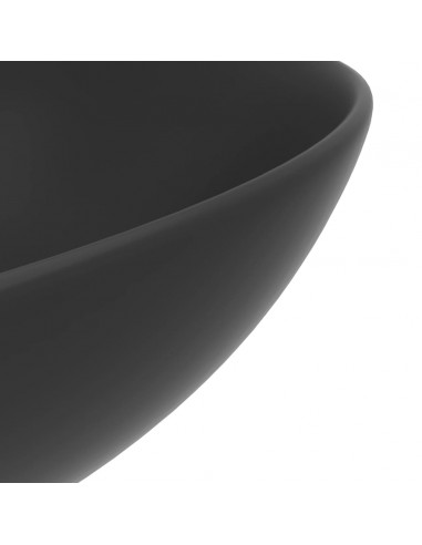 Lavandino da Bagno in Ceramica Grigio Scuro Rotondo