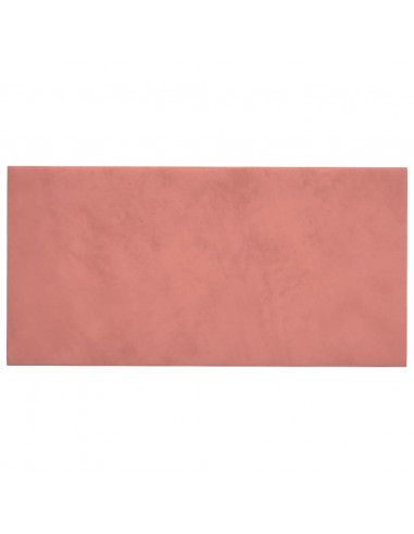 Pannelli Murali 12 pz Rosa 60x30 cm in Velluto 2,16 m²