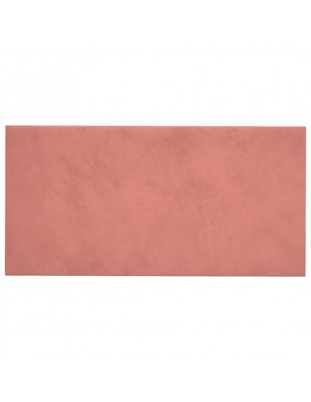 Pannelli Murali 12 pz Rosa 60x30 cm in Velluto 2,16 m²