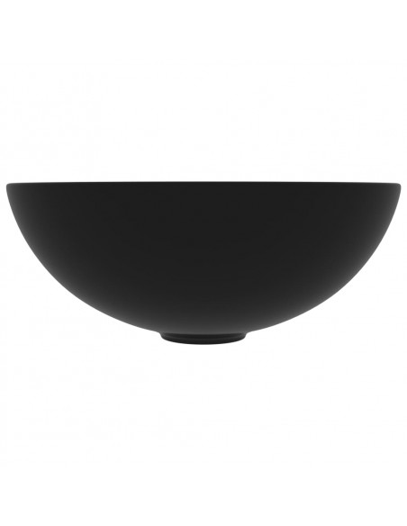 Lavandino da Bagno in Ceramica Nero Opaco Rotondo