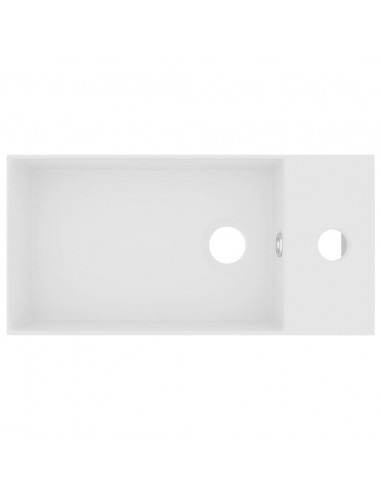 Lavandino con Troppopieno in Ceramica Bianco Opaco