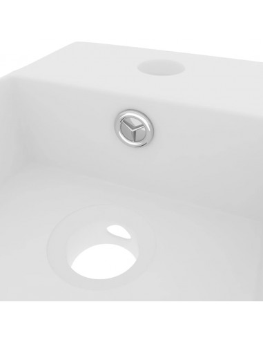 Lavandino con Troppopieno in Ceramica Bianco Opaco